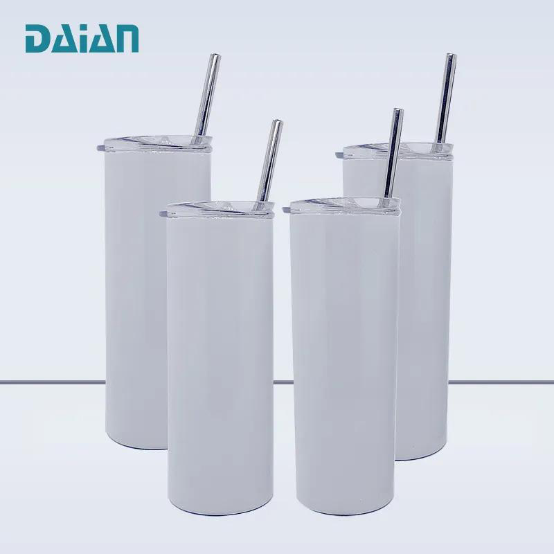 Daian 20 oz straight sublimation blanks stainless steel tumblers double wall insulated tumblers with stainless steel straw